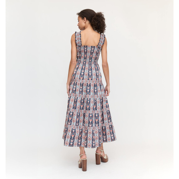 Hill House Blue and Red Patterned Maxi Dress - Picture 3 of 3